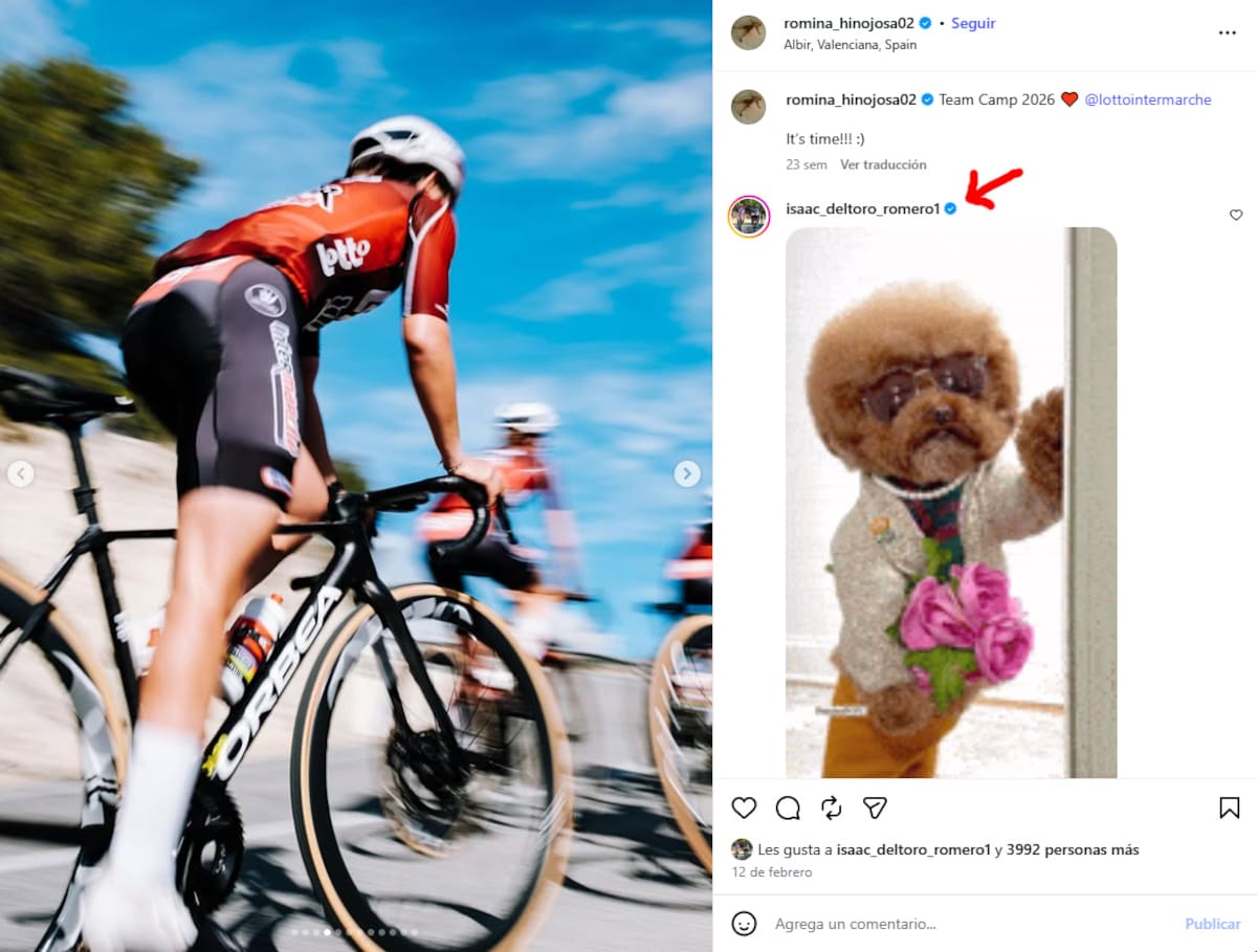 Isaac del Toro a veces se toma el tiempo de portarse romántico y espontaneo en los comentarios de las publicaciones de Romina. (Foto: @romina_hinojosa02)