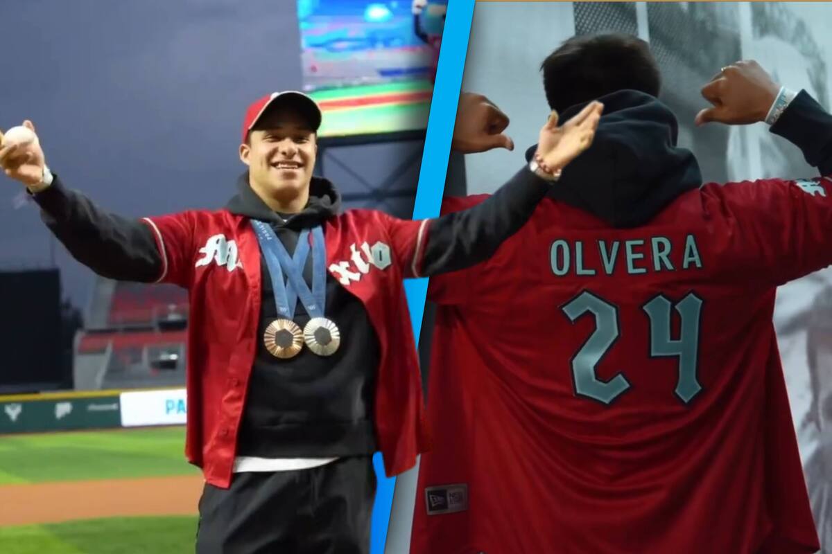 Los Diablos Rojos del México homenajearon a Osmar Olvera, doble medallista olímpico en París 2024