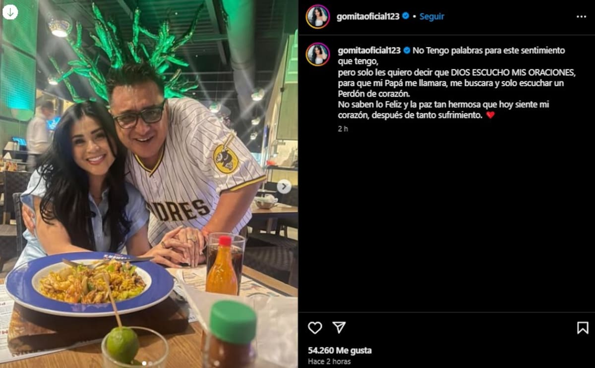 Gomita se reconcilia con su papá / Instagram @gomitaoficial123