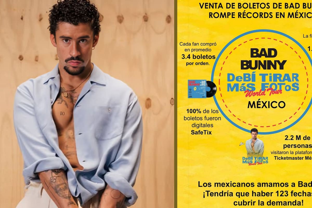 Bad Bunny rompe récord de venta de boletos en México con ocho conciertos en el Estadio GNP Seguros