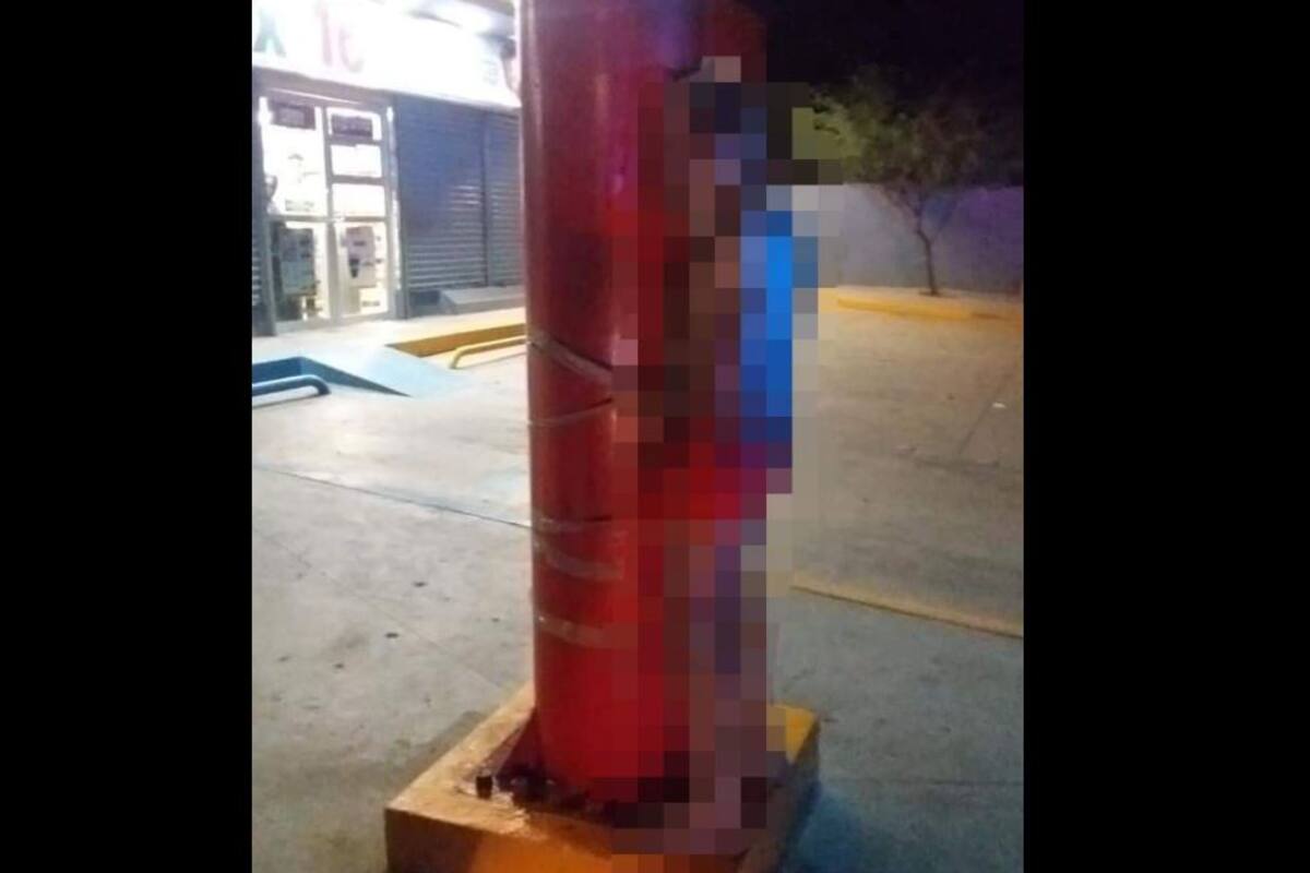 Amarran a hombre a poste en el Oriente de Guaymas