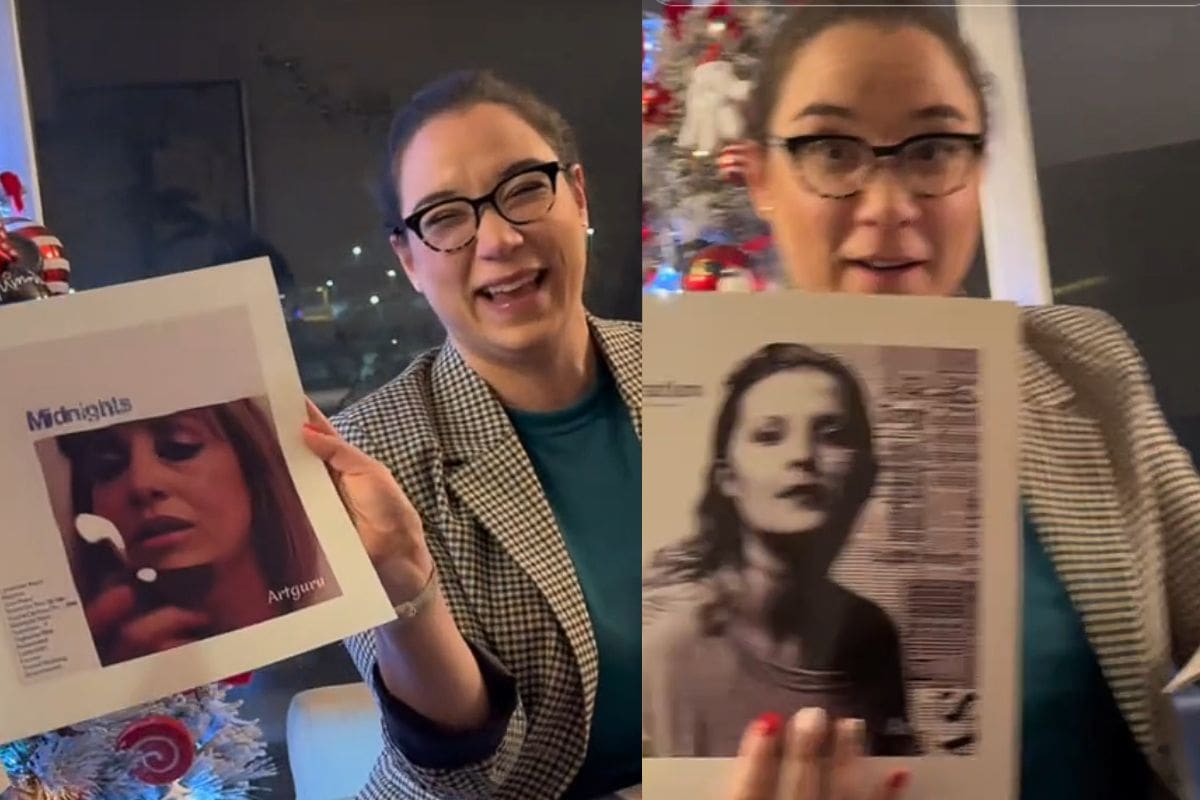 Mujer recibe de regalo un calendario de Taylor Swift pero con el rostro de cada uno de sus familiares