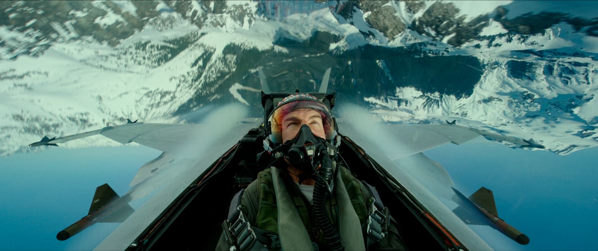 Tom Cruise en el papel del capitán Pete "Maverick" Mitchell en una escena de "Top Gun: Maverick".  (Paramount Pictures via AP)