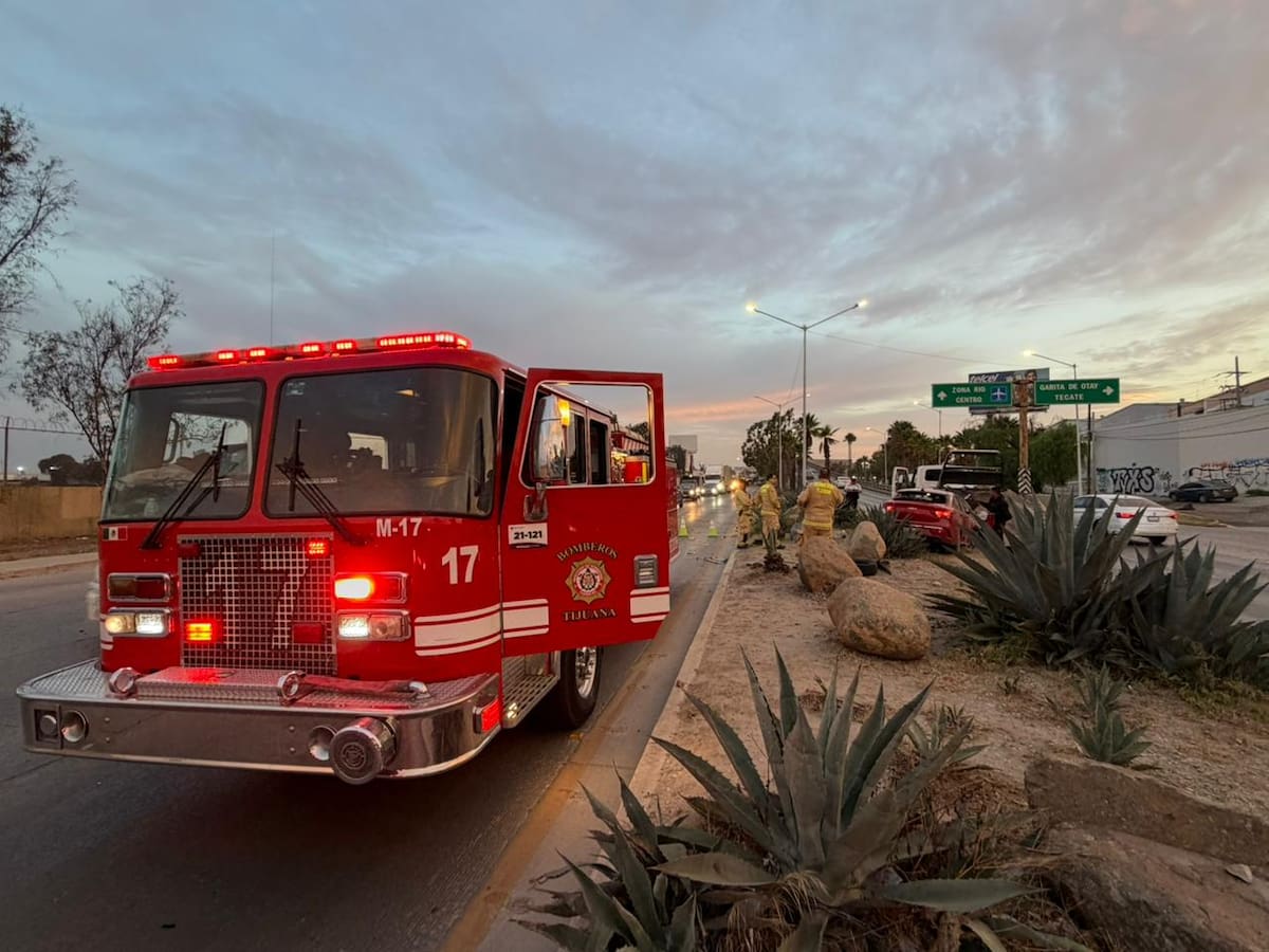 El percance dejó únicamente daños materiales y, hasta el momento, no se reportan personas lesionadas. Foto: Border Zoom