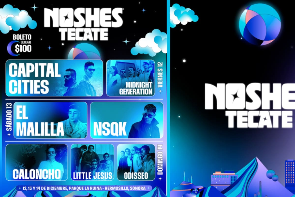 Noshes Tecate llega a Hermosillo con Capital Cities encabezando la noche; El Malilla, NSQK, Caloncho y más