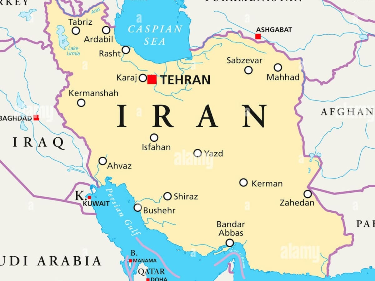 Mapa de Irán.