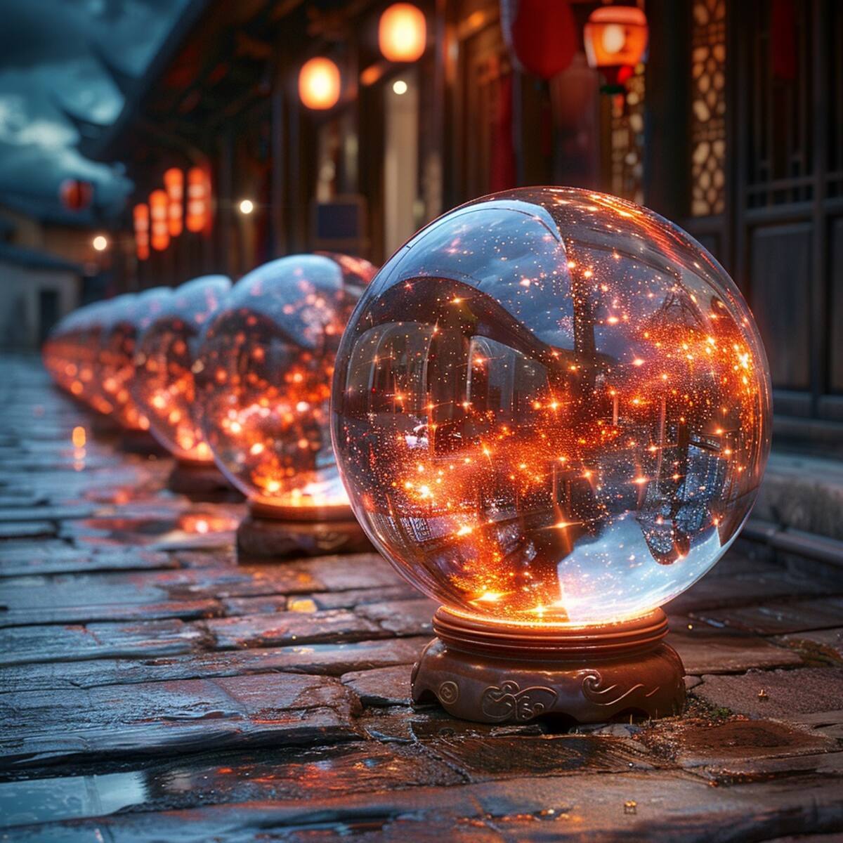 Una representación sorprendentemente realista de las Esferas del Dragón, creada por Midjourney