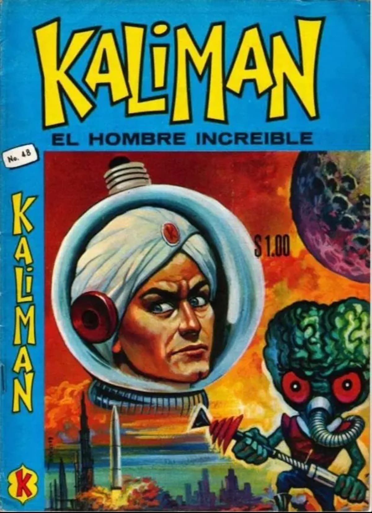 Kalimán debutó en los años 60 como historieta semanal y radionovela. En su mejor momento alcanzó tirajes de hasta un millón de ejemplares, superando en México a figuras como Batman o Supermán. Foto: Especial (Hemeroteca UNAM)