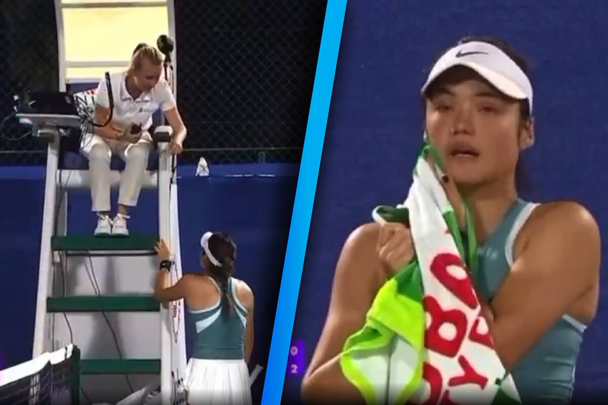 Emma Raducanu rompe en llanto tras la aparición de su acosador en el estadio y suspenden el partido