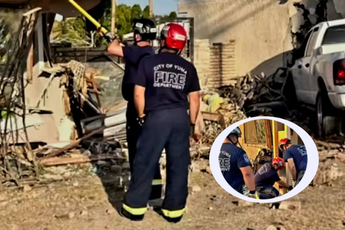 Camioneta colisiona con dos residencias en Yuma