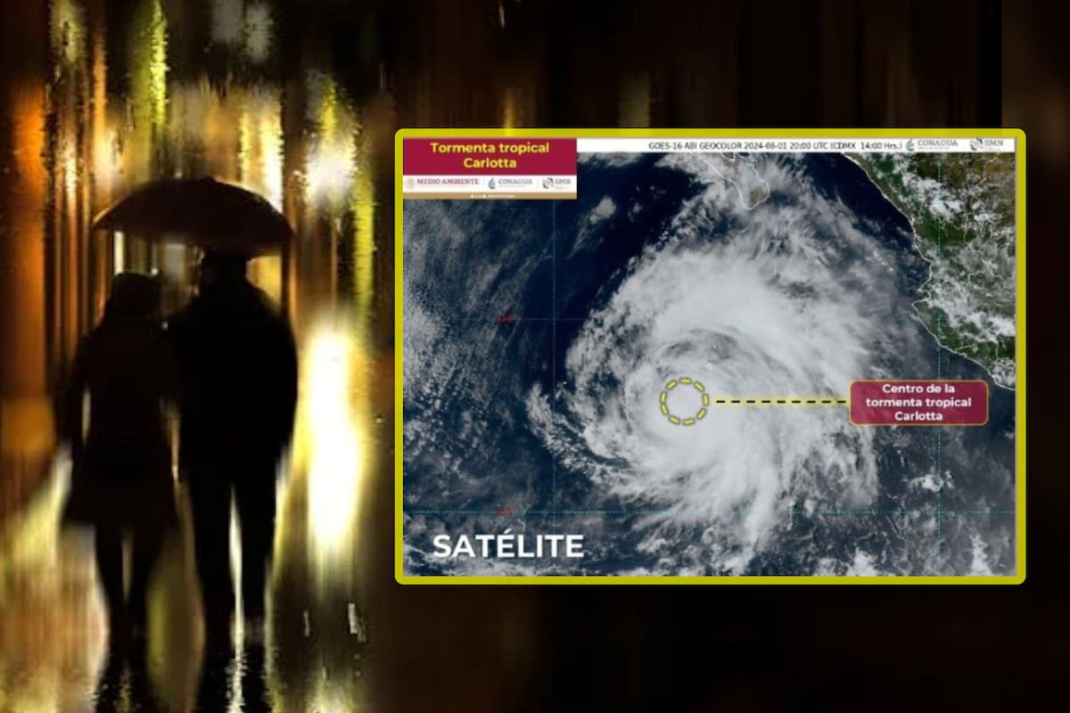 Tormenta tropical Carlotta: Estados donde habría lluvias intensas este jueves, según la Conagua