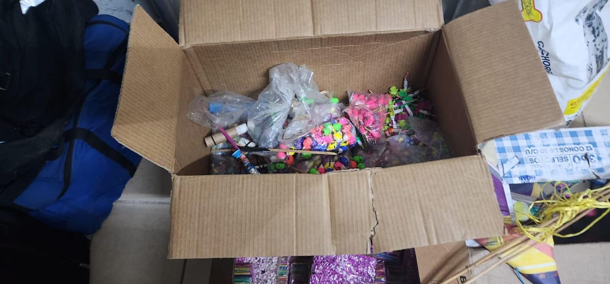 Parte de la pirotecnia decomisada en Cajeme. / Imagen por Mayra Echeverría.