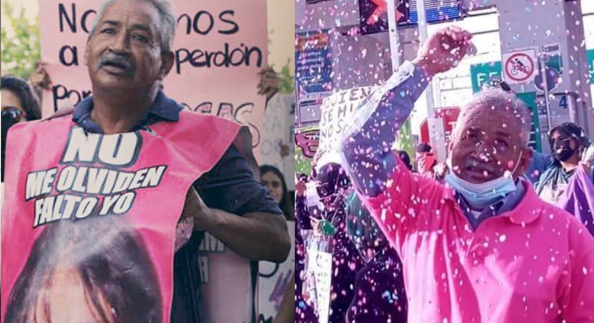 José Luis Castillo, padre de Esmeralda, se ha unido a marchas feministas lanzando diamantina rosa y con un cartel rosa con la frase "no me olviden, falto yo" y la imagen de su hija. | Archivo GH
