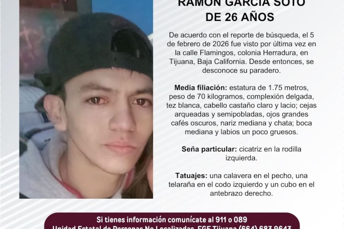 Se busca a Ramón García Soto de 26 años