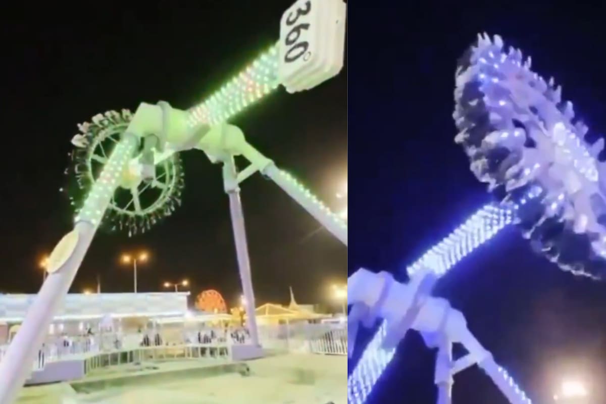 Juego mecánico se parte en dos en Arabia Saudita: Hay 23 heridos