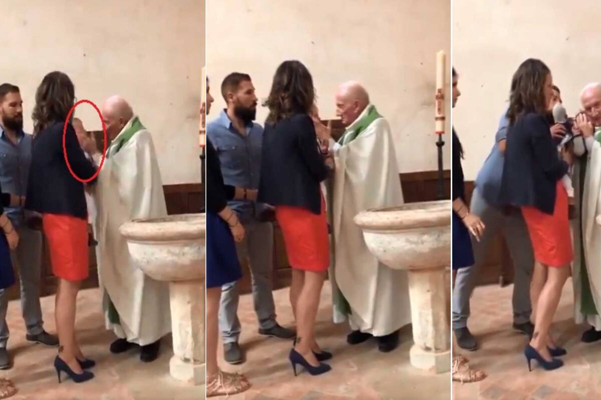 VIDEO: Sacerdote genera indignación al golpear a bebé durante bautizo