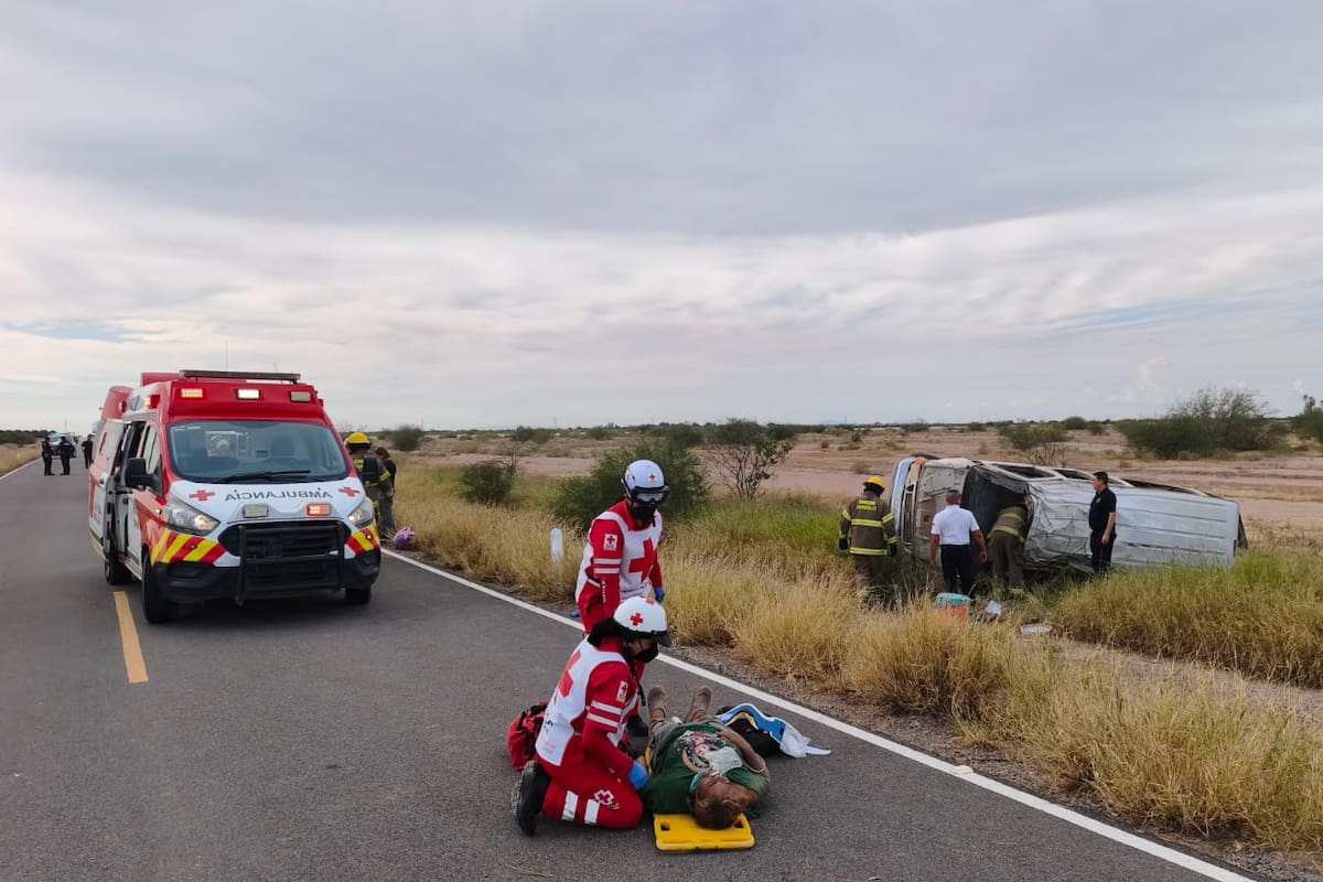 Volcamiento en la Costa de Hermosillo deja cuatro personas heridas de gravedad