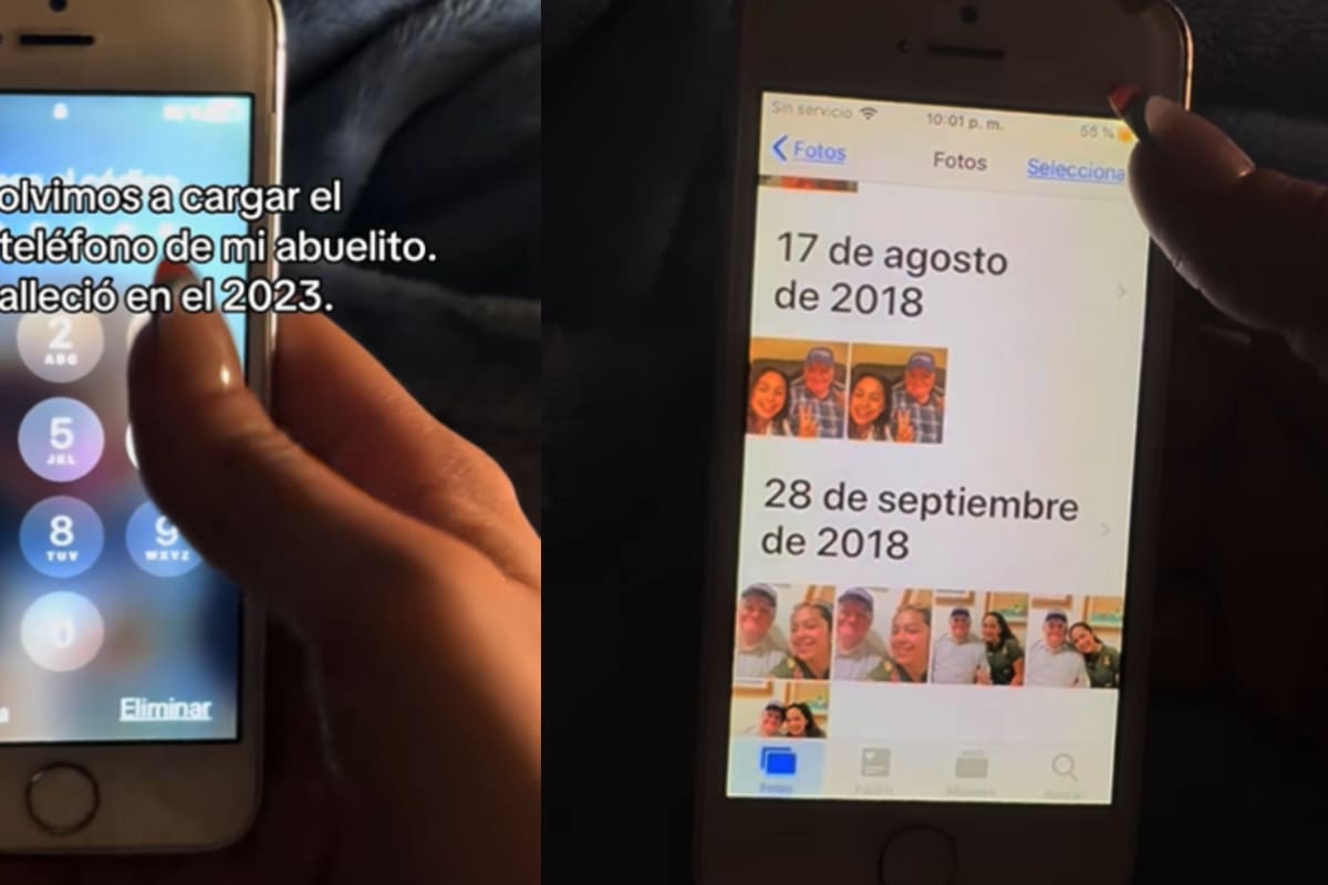 Una joven descubre recuerdos de su abuelo en su celular y conmueve a miles en TikTok