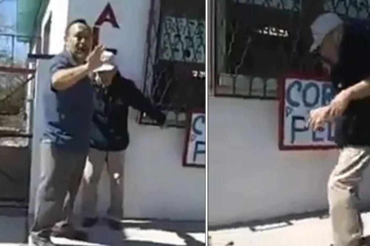 VIDEO: Captan agresión de hombre a su papá; lo hace gritar de dolor