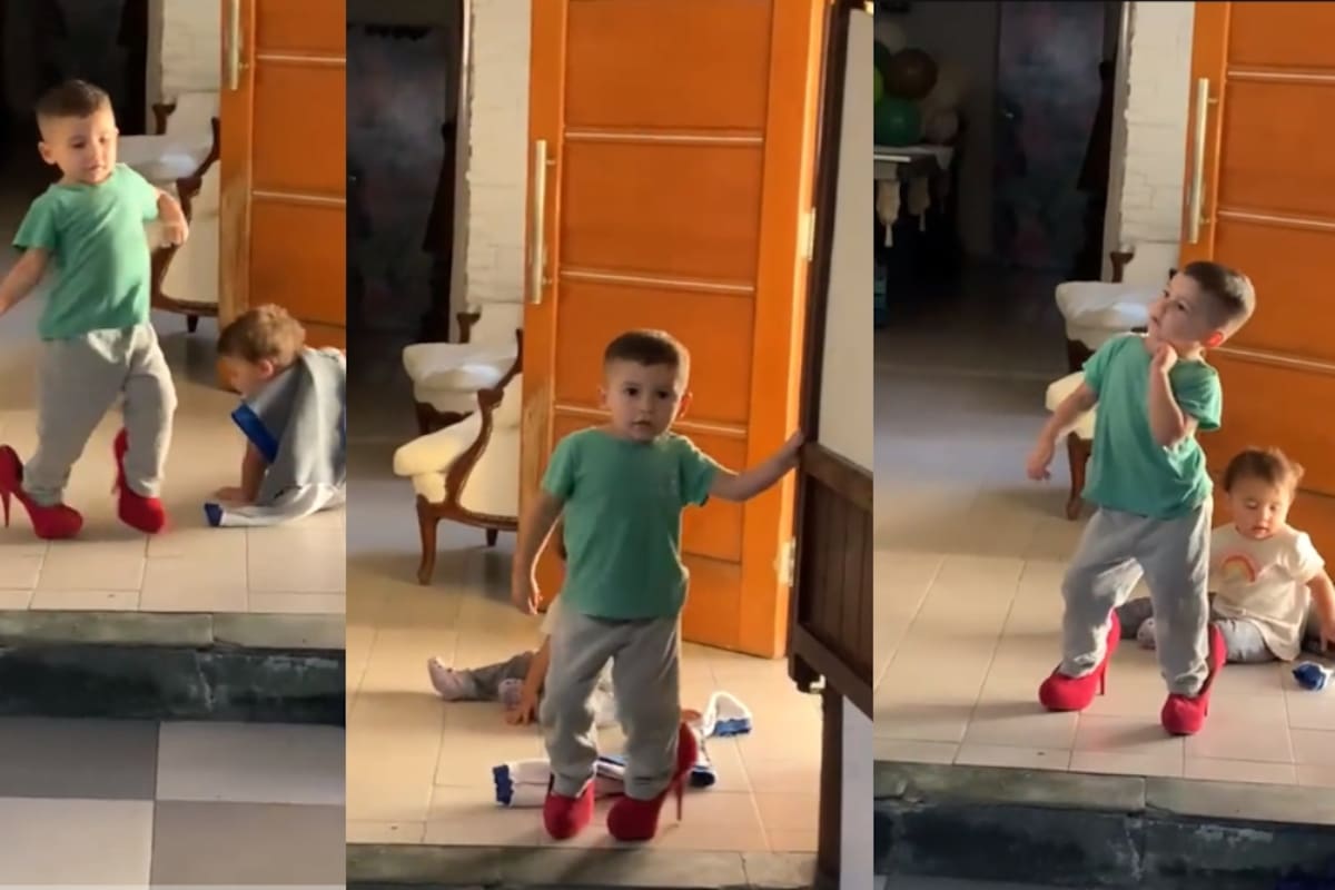 Niño causa sensación por la habilidad que tiene al usar tacones: “los usa mejor que yo”, comentan algunas mujeres