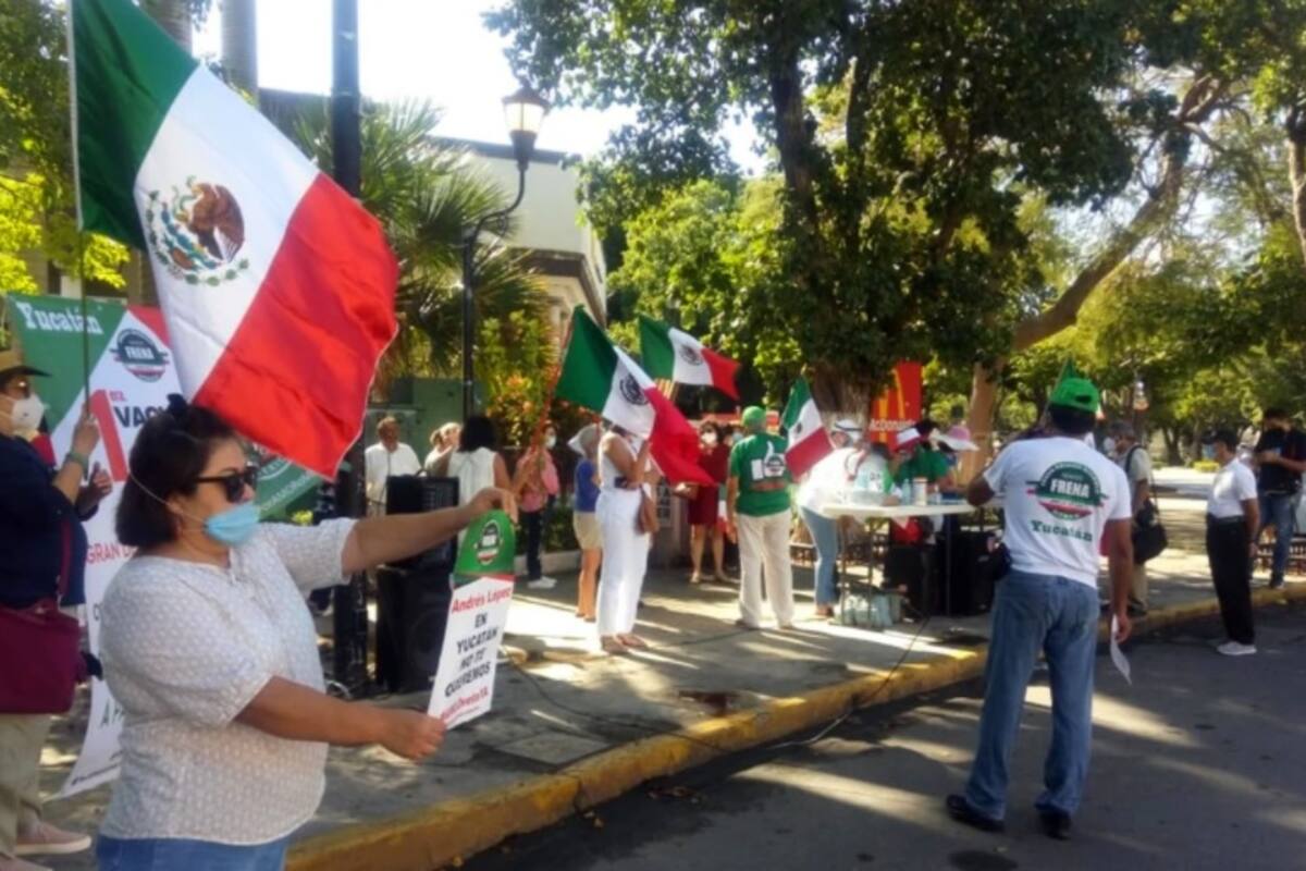 AMLO es un virus para México: Frenaaa protesta en Yucatán