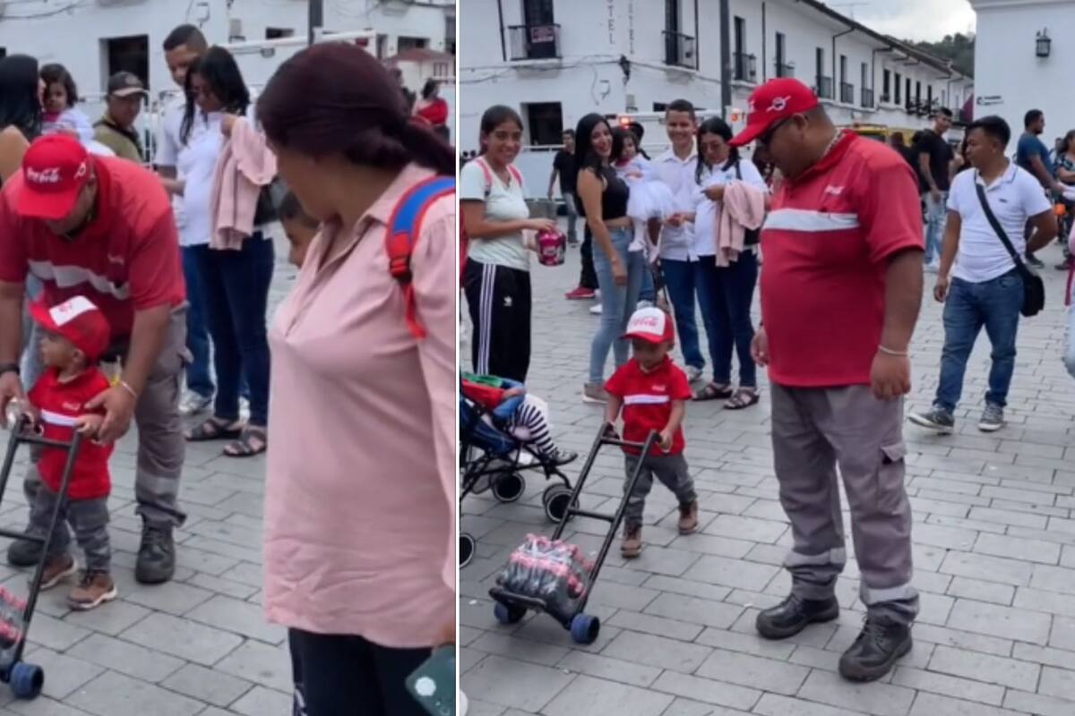 TIKTOK: Pequeño se disfraza de repartidor de Coca-Cola y se volvió viral