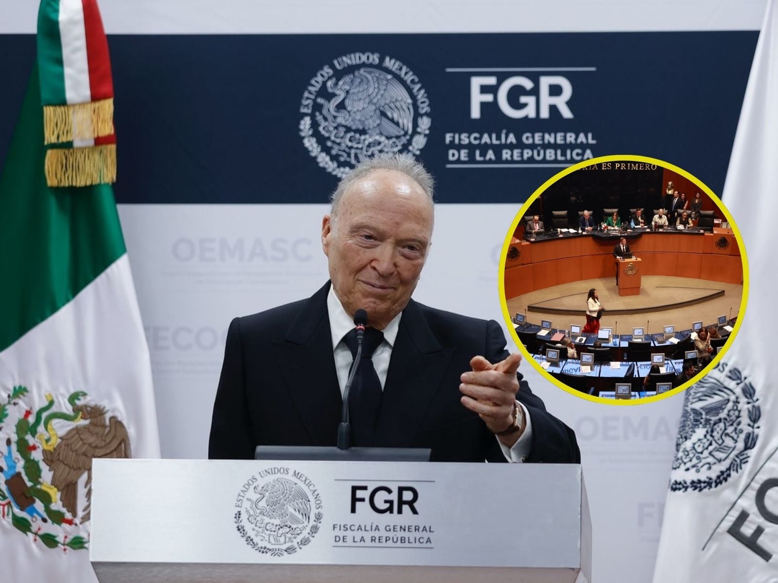 Citan de urgencia a senadores y al Gabinete de Seguridad en medio de rumores sobre renuncia del fiscal Gertz Manero. | Especial/Banco digital GH