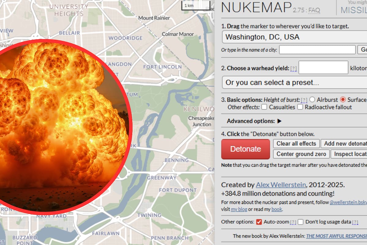 NukeMap: la herramienta que muestra qué pasaría si estallara una bomba nuclear en tu ciudad