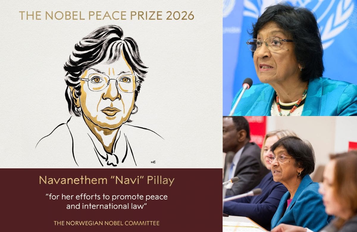 Navi Pillay fue reconocida por sus esfuerzos para promover la paz y el derecho internacional. FOTOS: ESPECIAL/The Nobel Prize