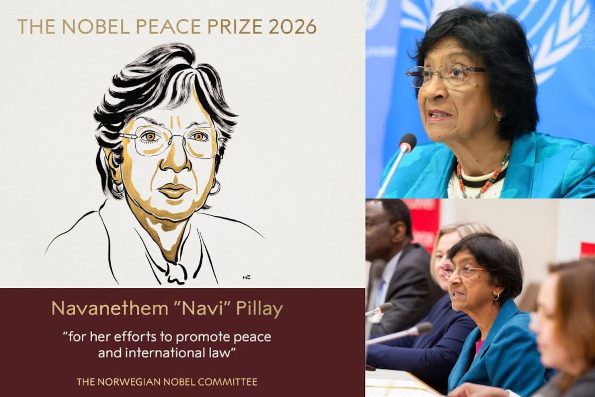 Nobel de la Paz 2026 reconoce a Navi Pillay, jurista sudafricana que defendió a Nelson Mandela, por impulsar la justicia internacional frente al genocidio y los crímenes de guerra