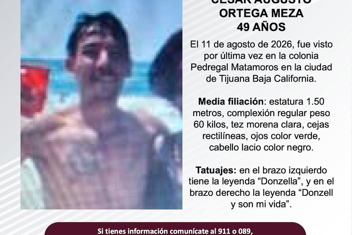Se busca César Augusto Ortega Meza de 49 años