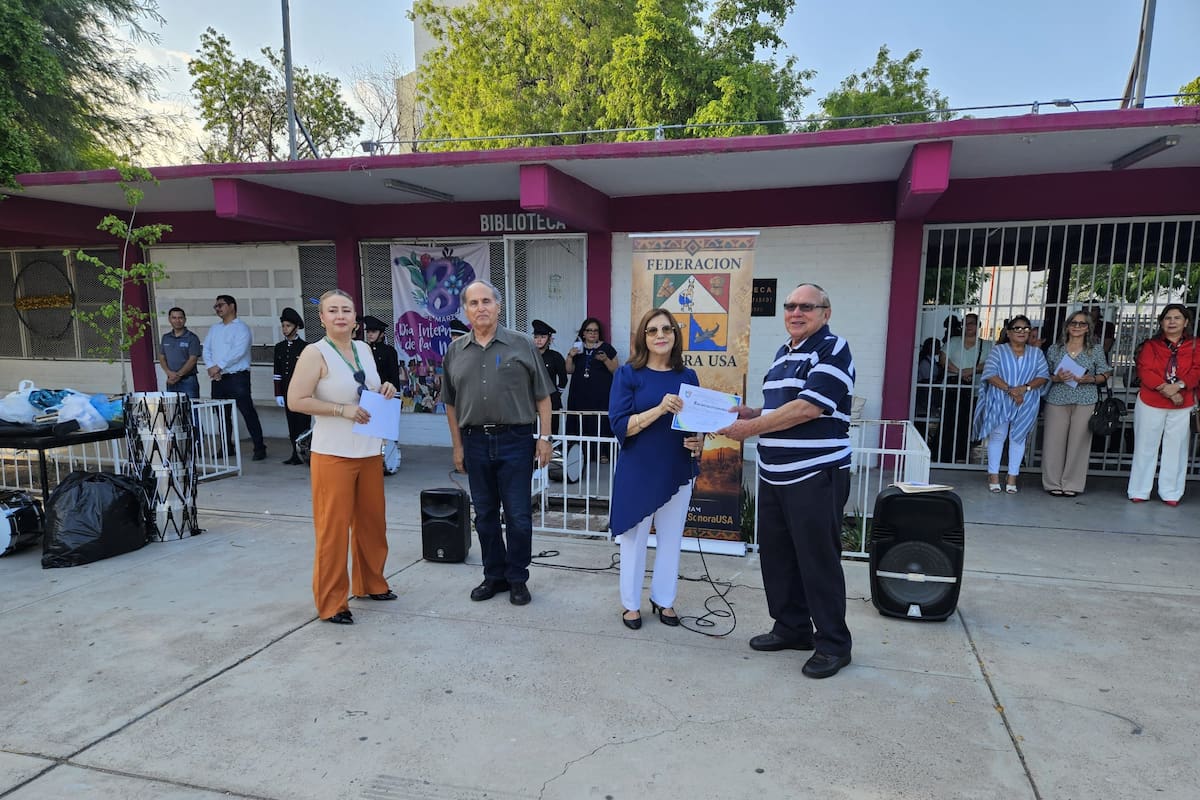 Sonorenses en Estados Unidos y exalumnos donan instrumentos musicales, equipo deportivo y útiles a estudiantes de la Secundaria Federal 2 de Hermosillo