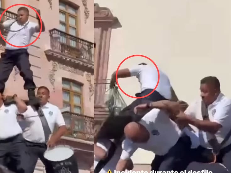 Desfile en Zacatecas se vuelve tendencia: policías realizan acrobacias y terminan en el suelo