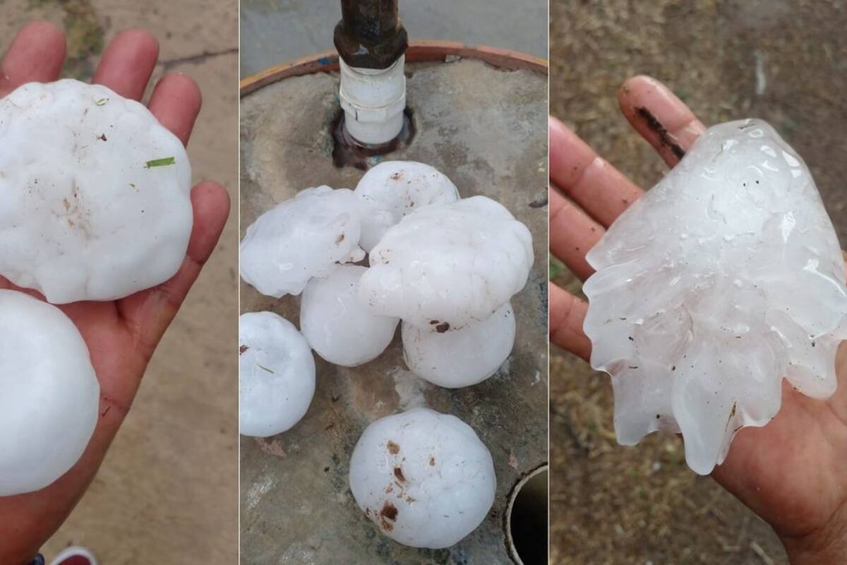 Granizo causa destrozos en Anáhuac, NL por su gran tamaño