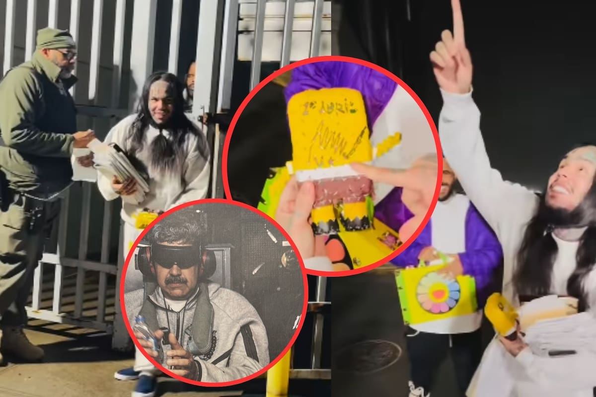El rapero 6ix9ine salió de prisión tras cumplir 90 días y asegura que Nicolás Maduro le autografió un muñeco de Bob Esponja