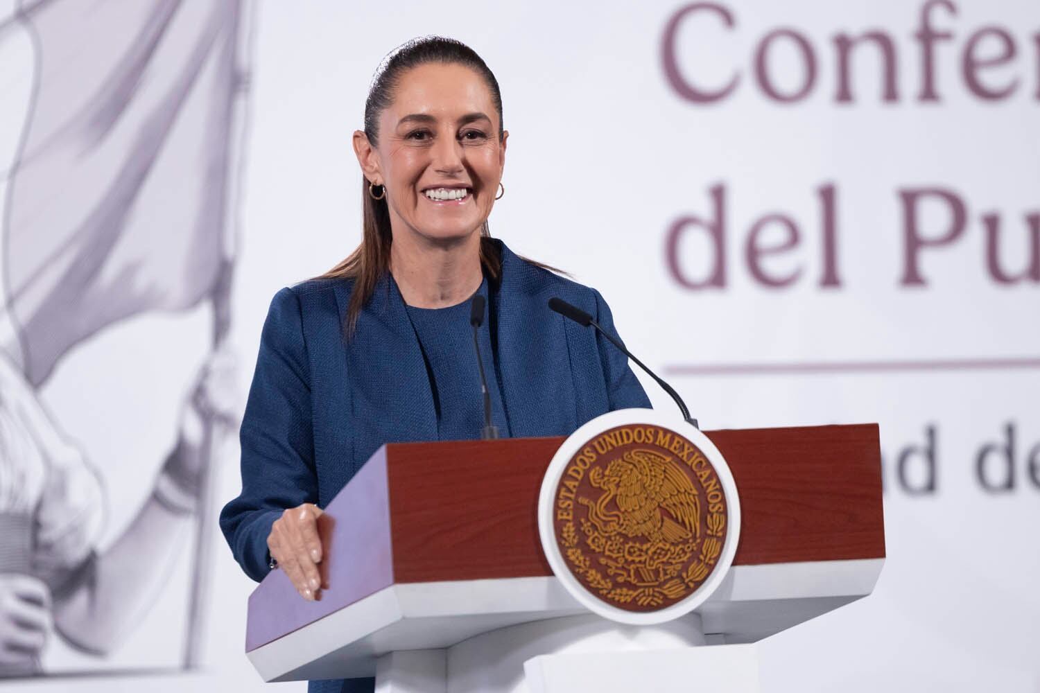 La presidenta Claudia Sheinbaum en su