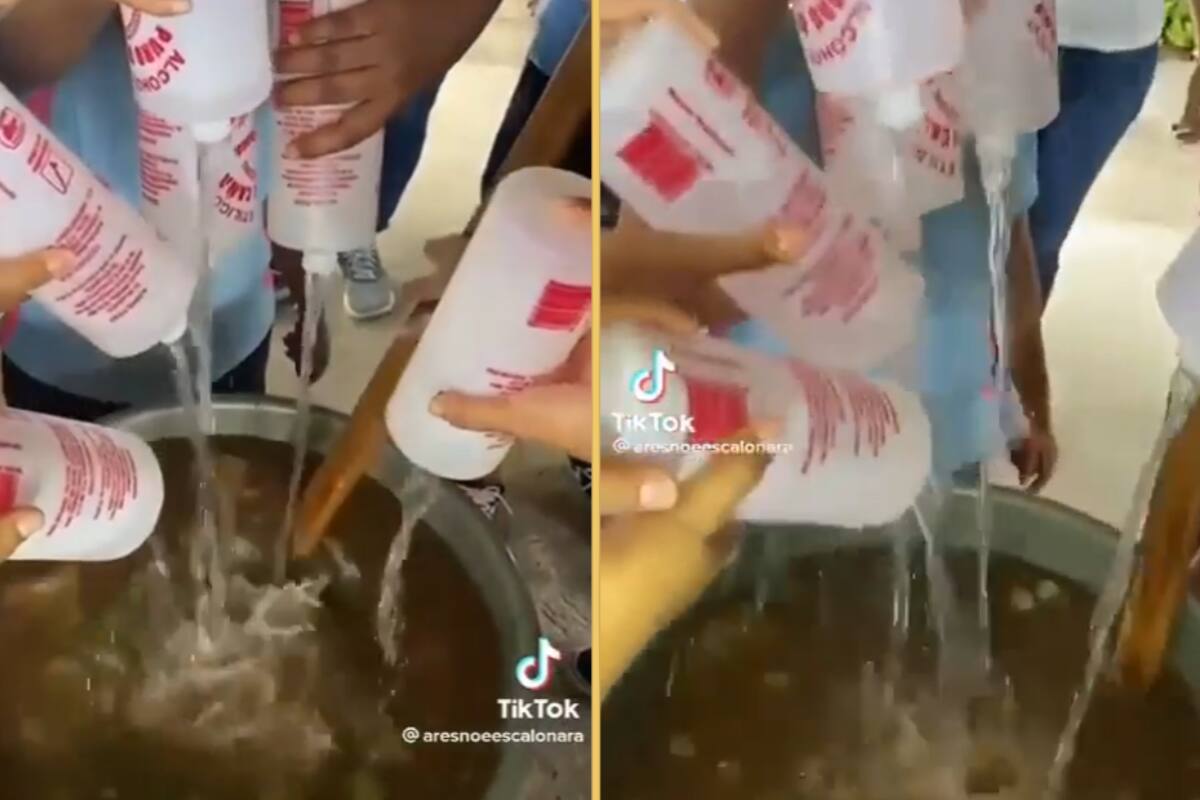VIDEO: “Mamá veo borroso” Jóvenes preparan aguas locas con alcohol del 96