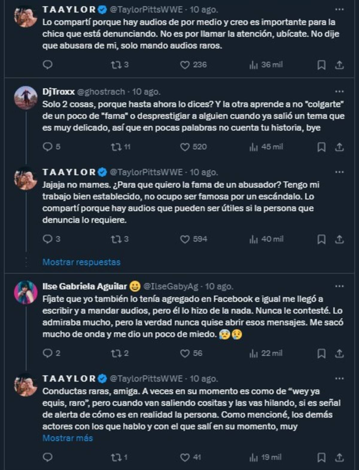 Acusan a la joven de querer colgarse de la fama del actor / Cuenta de X: @TaylorPittsWWE