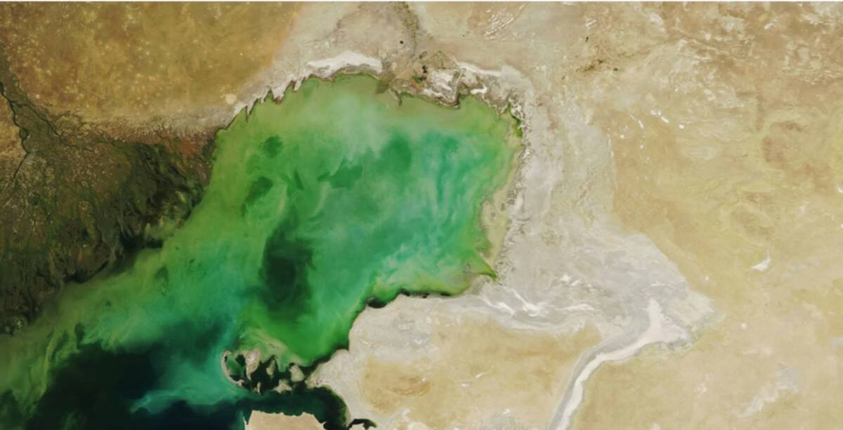 Mar Caspio, imahgen de la NASA.