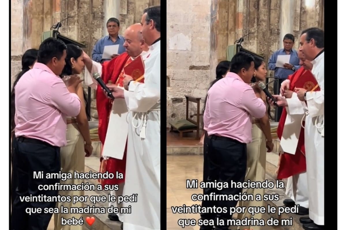 Mujer realiza su primera comunión para ser madrina de la bebé de su amiga