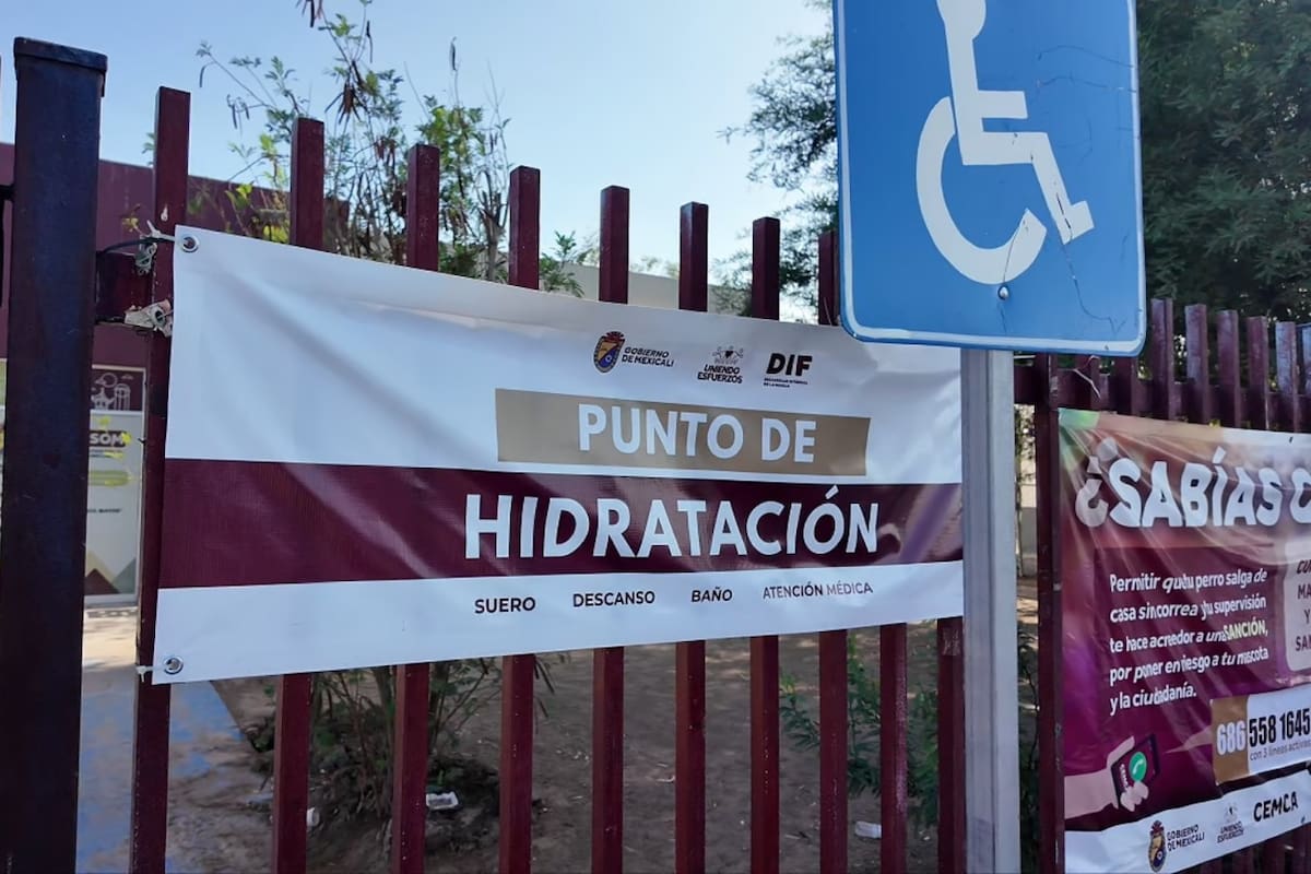 Refuerzan puntos de hidratación en Mexicali ante calor extremo