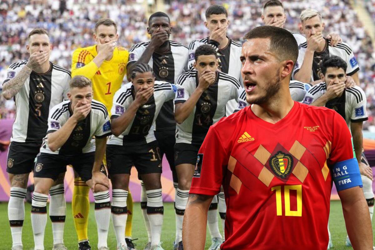 Hazard "calla" a Alemania y asegura que no están para "dar un mensaje político" sino para jugar
