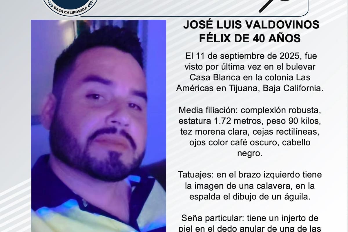 Se busca a José Luis Valdovinos Félix de 40 años
