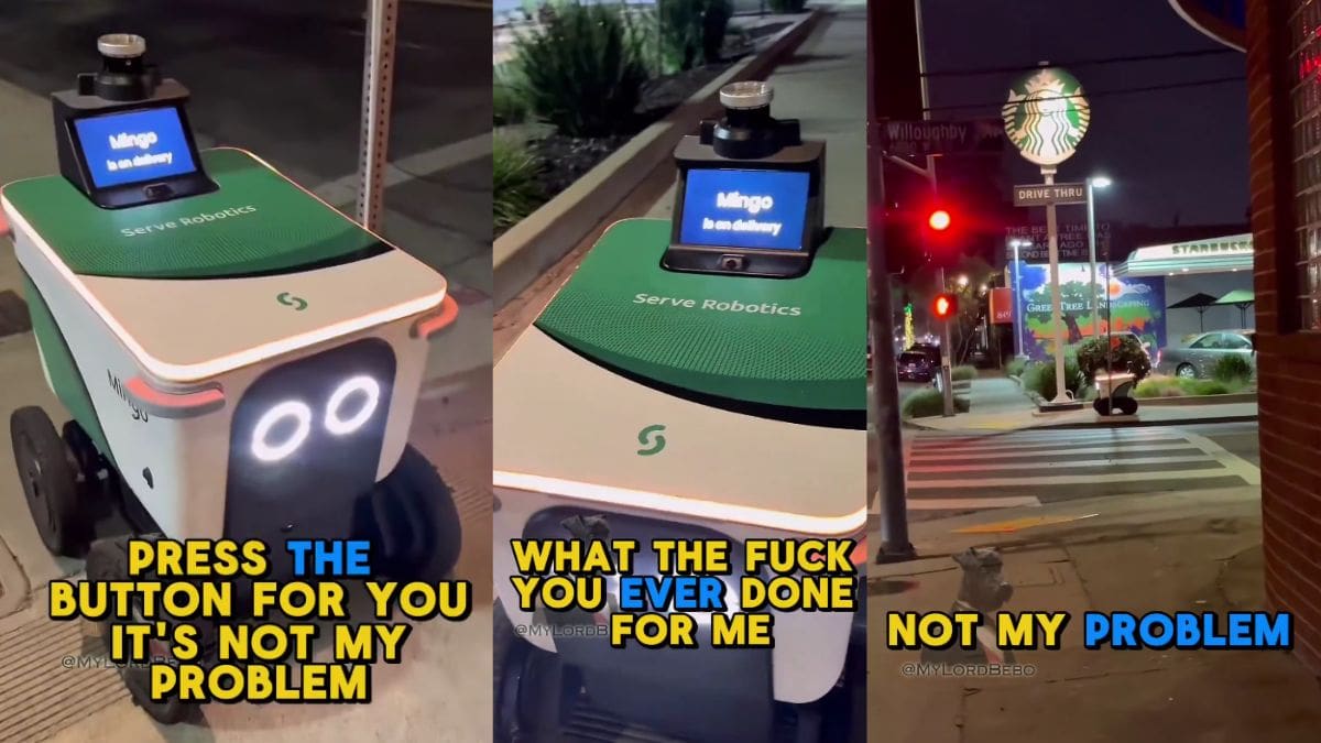 Hombre explota contra un robot de Uber Eats en Los Ángeles y el video se hace viral