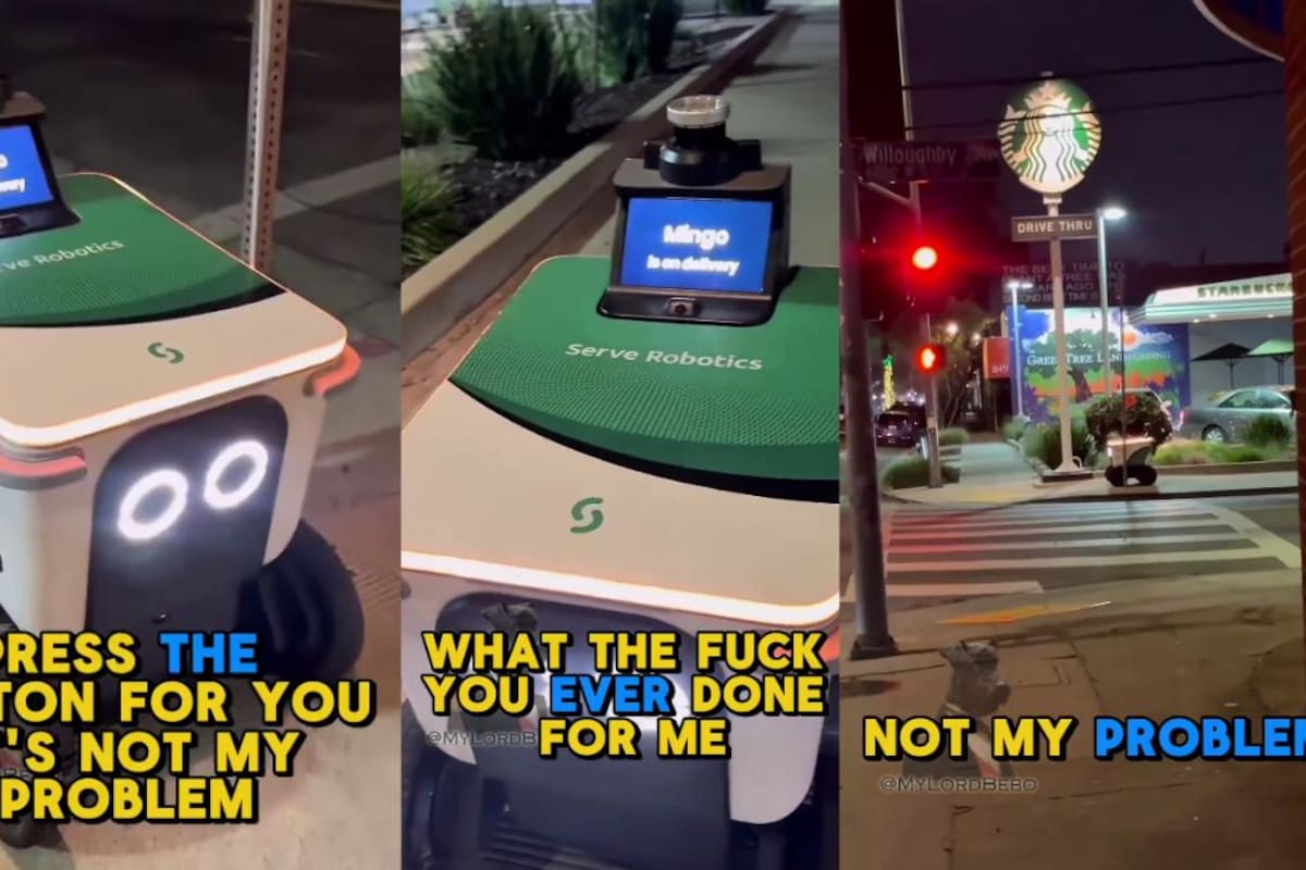 Hombre explota contra un robot de Uber Eats en Los Ángeles y el video se hace viral