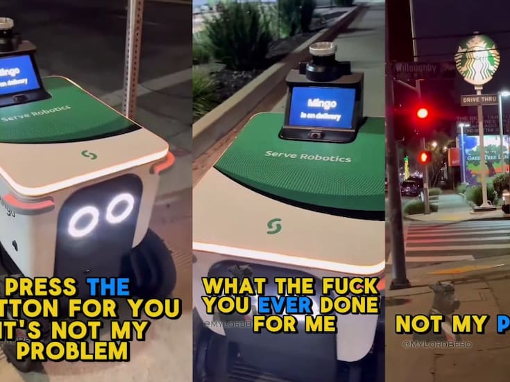 Hombre explota contra un robot de Uber Eats en Los Ángeles y el video se hace viral