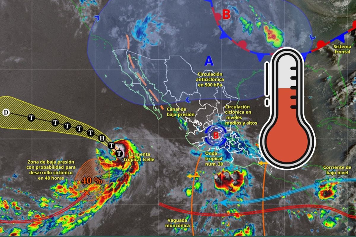 Monzón mexicano y ondas tropicales traerán lluvias fuertes este lunes; calor superará los 45 °C