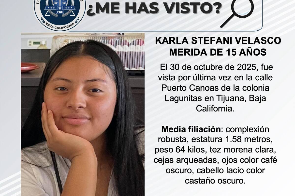 Se busca a Karla Stefani Velasco Merida de 15 años de edad