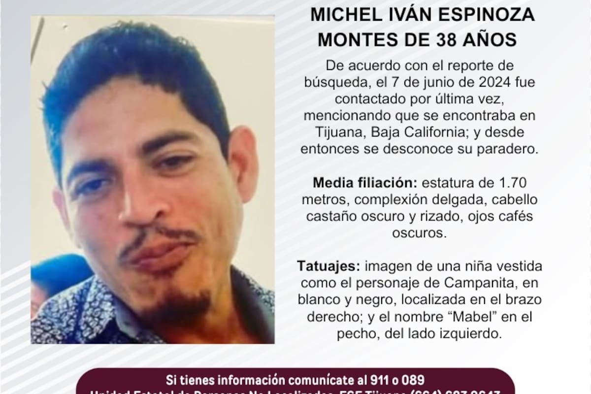 Se busca a Michel Iván Espinoza Montes, de 38 años de edad