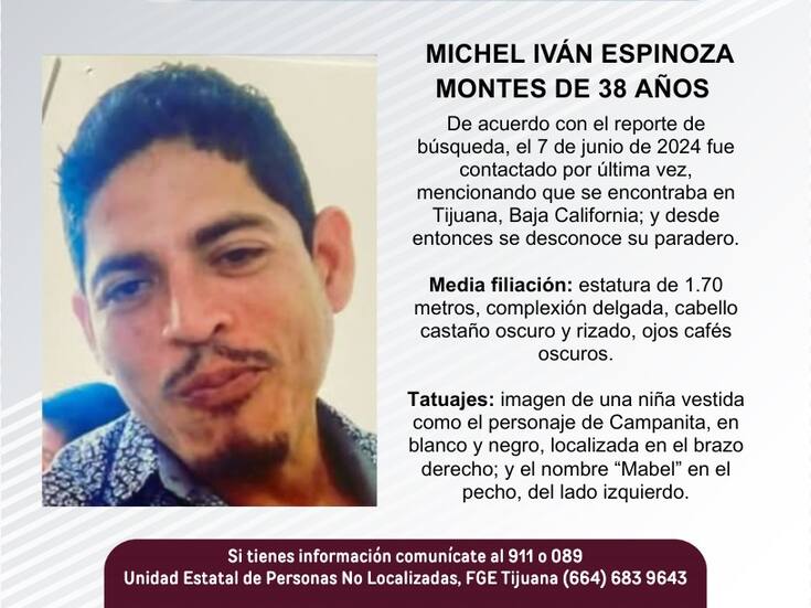 Se busca a Michel Iván Espinoza Montes, de 38 años de edad